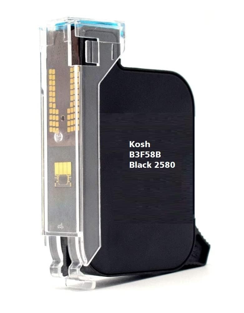 KOSH B3F58B/2580 Solvent Black Ink Cartridge Compatible for Handheld Inkjet Printer B3F58B/2580 Solvent Print Cartridge (B3F58B/2580)