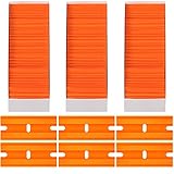 Honoson 300 Pieces Plastic Razor Blade Scraper Blades Plastic Scraper Tools Double Edge Razor Blades with a Tip Slot Edge Blades for Removing Decals, Stickers, Cleaning Window Glass (Orange)