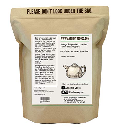 Image of Anthony's Organic Nettle Leaves, 1 lb, Gluten Free, Non GMO, Cut & Sifted, Loose Leaf, Non Irradiated (Pack of 2)