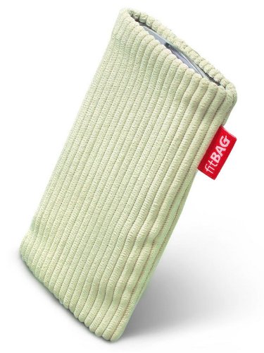 fitBAG Retro Pistachio Housse sur Mesure pour HTC One X OneX. Velours côtelé avec Doublure en Microfibre pour Le Nettoyage d'écran
