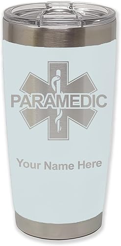 Vista 31 de LaserGram 20oz Vacuum Insulated Tumbler Mug, Paramedic, Personalized Engraving Included (Coral)