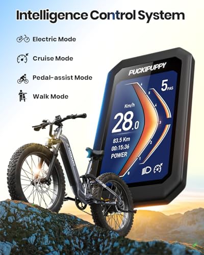 Image of PUCKIPUPPY Electric Bike for Adults 960W, 48V 20AH Battery Adult Electric Bicycles, 26 inch Fat Tire Full Suspension Step-Thru Ebike, 28MPH Mountain Ebike, 7 Speed, 80Miles Range-Boxer ST
