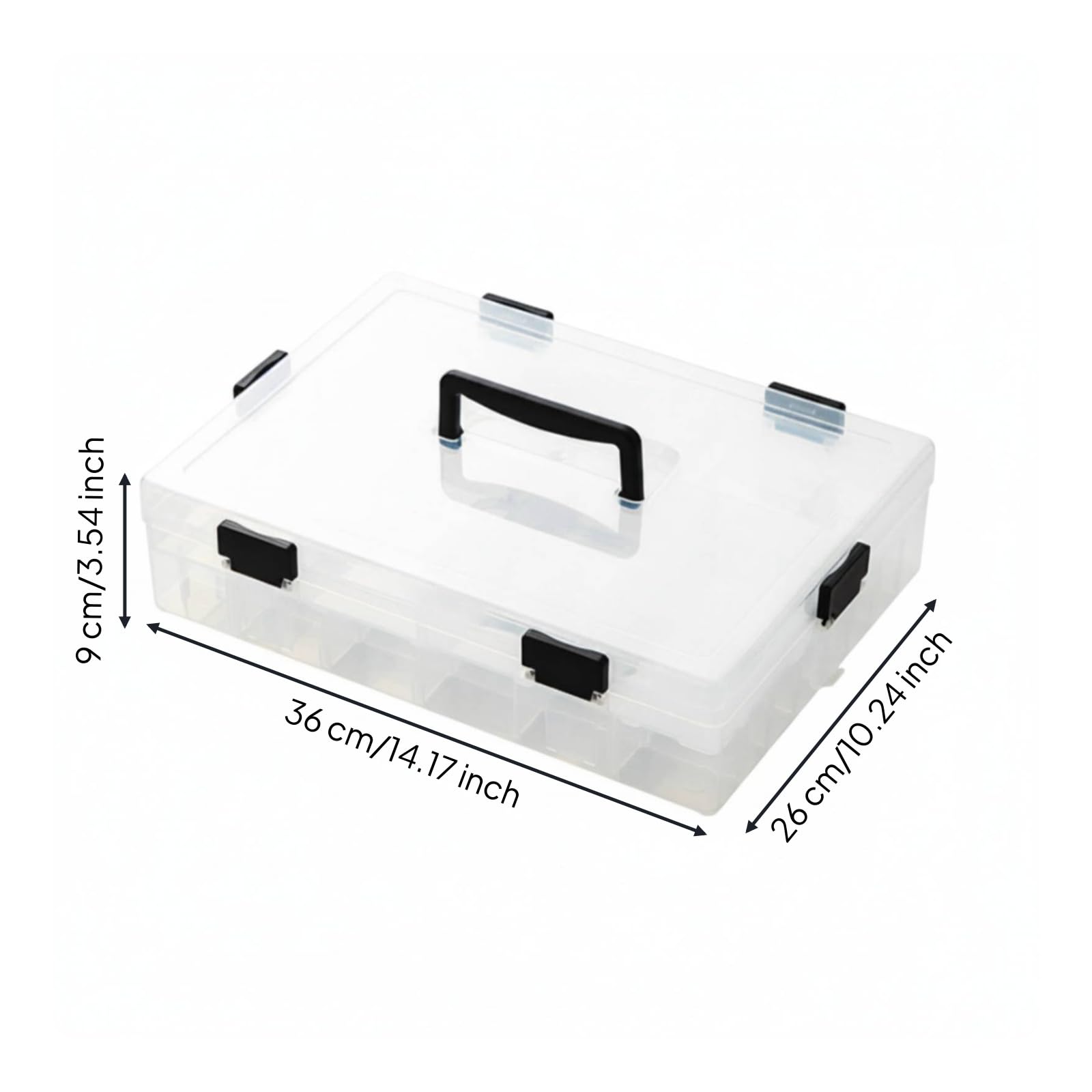 Baoblaze Contenitore Industriale Scatola Organizer Multi Scomparto Valigetta in Polipropilene con Manico Robusto E Chiusure Sicure Adatto Modellismo Gestione, Moderno Semplice, 2 Strati 59 Scomparti