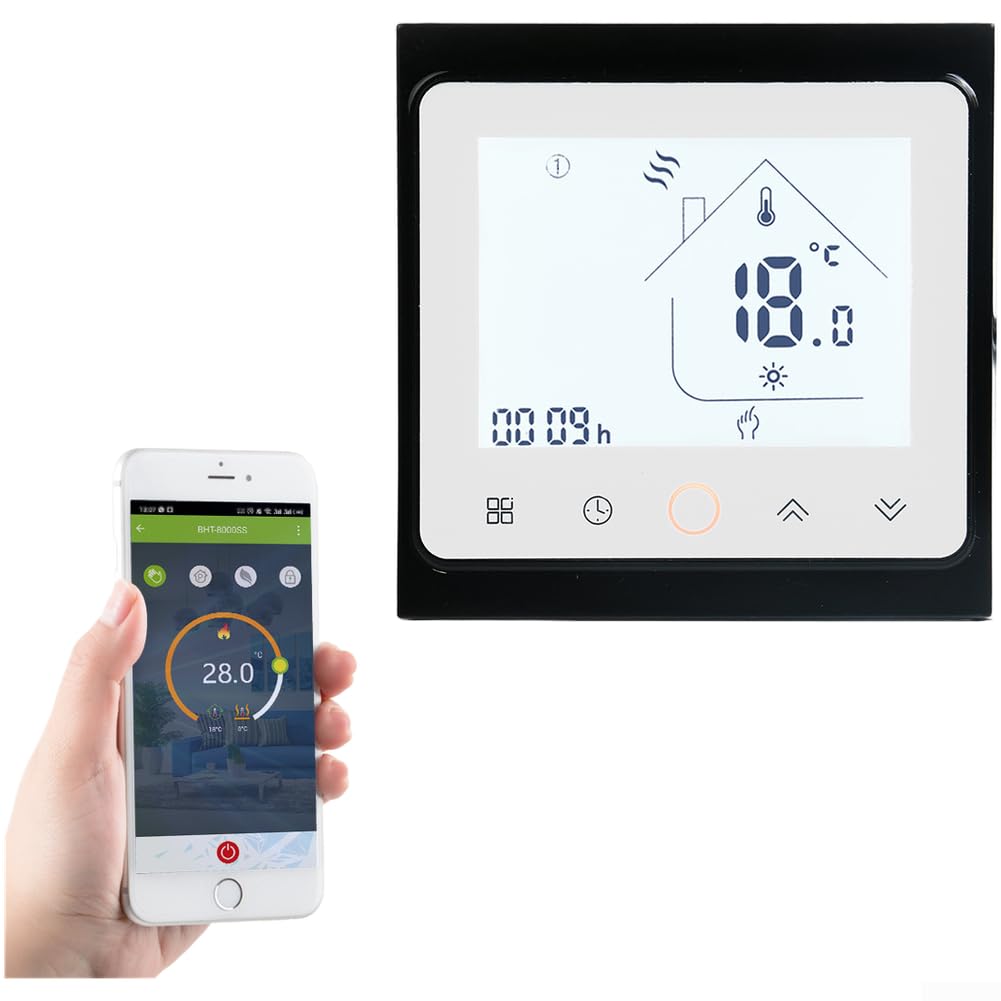 Smart WLAN Thermostat Touchscreen Programmierbar(GBLW，Black/White)