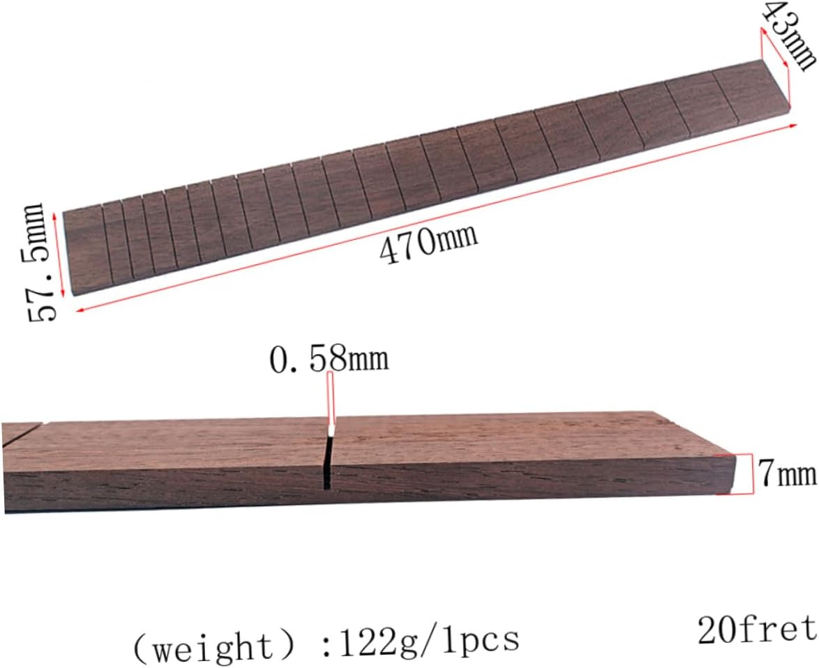 HANABASS GSD113 20 Fret Semi-finished Guitar Fingerboard Unembellished Fretboard for DIY Acoustic Guitar Projects