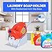 TidyFriend No-Spill Liquid Laundry Detergent Dispenser Holder, Laundry Soap Dispenser Holder with Drip Tray for Laundry Room Organization (No Strap, White)