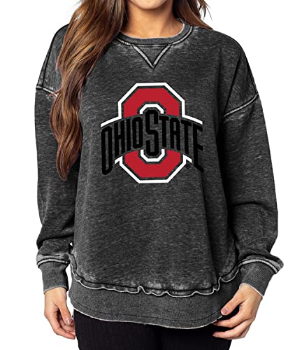 Chicka-D Ncaa Ohio State Buckeyes Womens Pullover Sweatshirt, Charcoal, Large (480_Nc_Pl) #TOP4