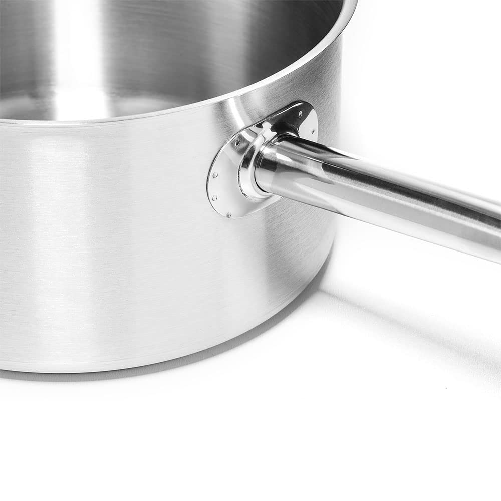 Casserole avec Couvercle Inox 6 Litres 24 cm Induction Marmite | Grand Faitout Professionnel 3 Couches, Poignée Isolante, Casserole Tout Feux, Lave-Vaisselle, Traiteur