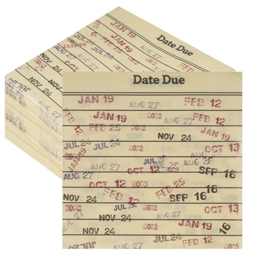 100 Pack Book Club Napkins,Folded Book Club Cocktail Napkins,Vintage Library Due Date Card,Book Themed Party Decorations for Book Club Meeting Literary Themed Party Library Event