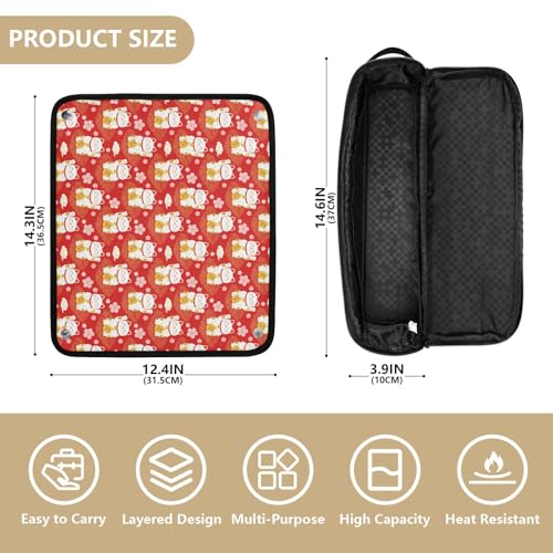 Bolsa de viaje para herramientas de cabello rojo vibrante miniatura 4