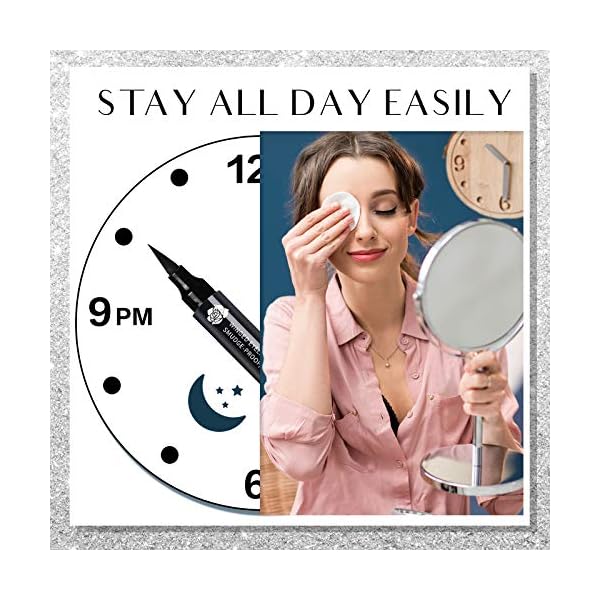 SHARLOVY Black Eyeliner Stamp Wingliner-Winged Eyeliner Stamps for Perfect Wing Cat Eyes Stamp Eyeliner, long Lasting Liquid Eyeliner Waterproof Smudge Proof 10MM