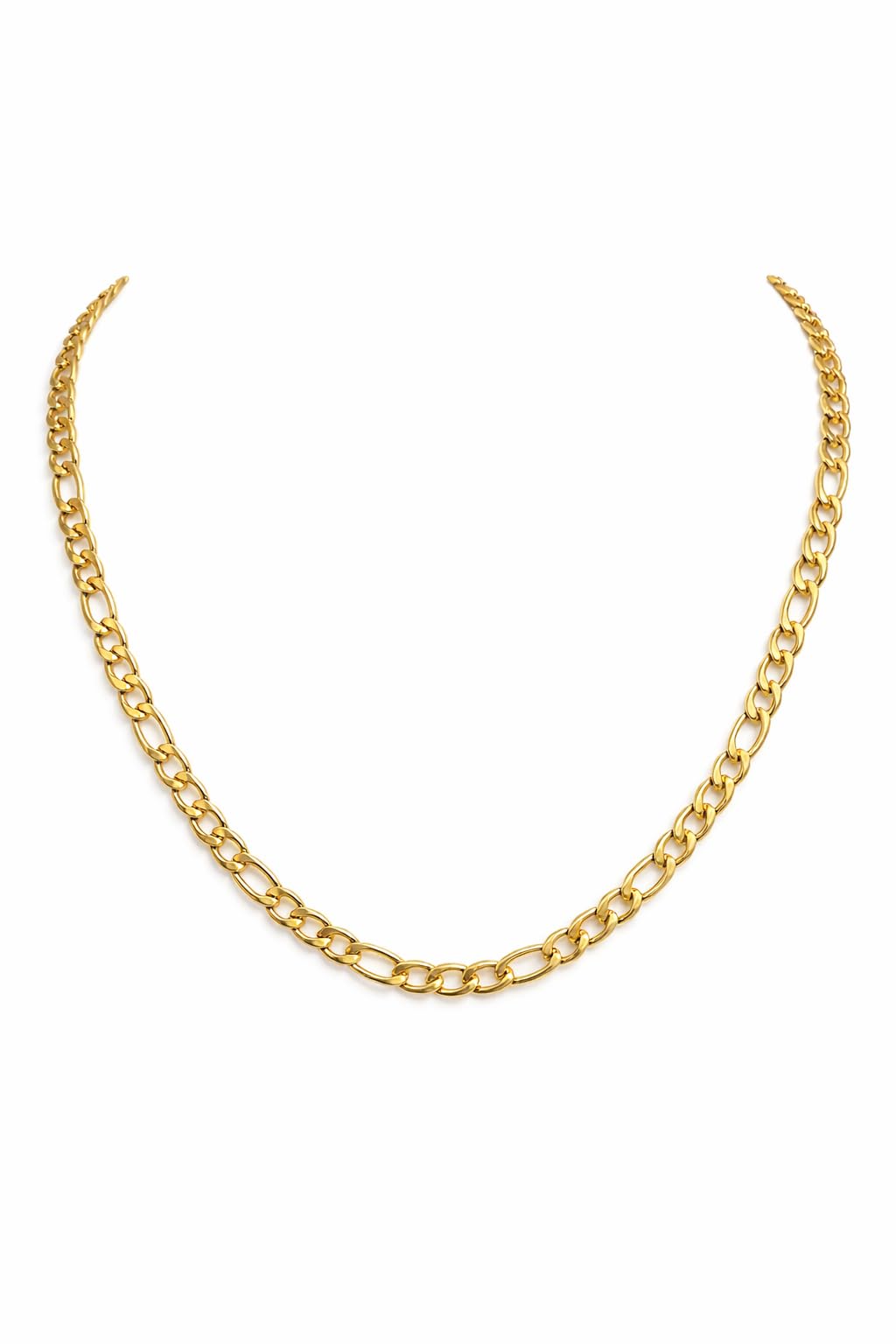 PVD Coated Real Gold Plated 16K White Plating Geometric 304 Stainless Steel Casual Waterproof Non Tarnish Cuban Chain for Men & Women.-image-13