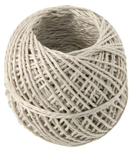 Fackelmann 12314 Rouleau de Ficelle en Lin, Ficelle, Ficelle, Brun, 80 m