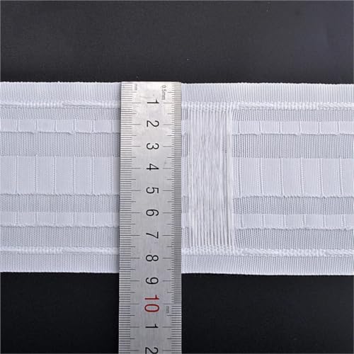 Cinta para cortinas fruncida con acabado profesional de poliéster resistente 10m 7