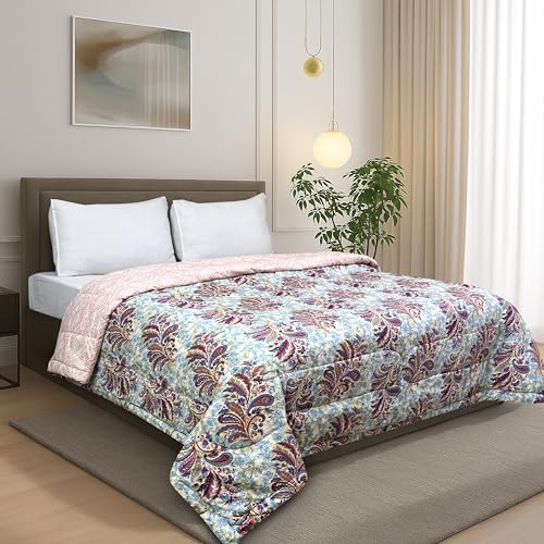 Image of Signature Reversible Super Soft Double Bed Comforter /Quilt Set 350GSM 88x90 inches, and Fitted Elastic Bed Sheet with Pillow Covers (Trendsetter, Comforter Only)