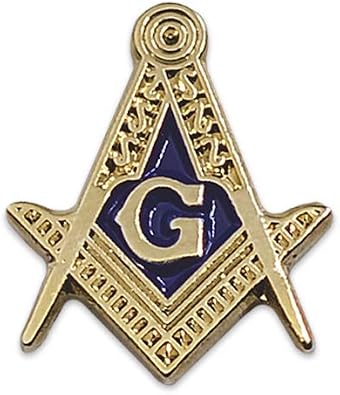 Square & Compass Masonic Lapel Pin - [Gold & Blue][5/8 Tall]