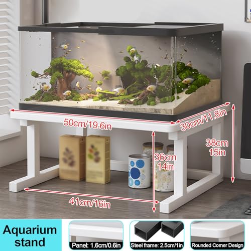 Mueble para pecera pequeño que ahorra espacio en mesas estrechas 3