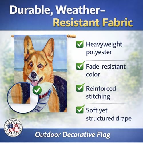 Drapeau corgi beach multicolore haut de gamme en canevas lourd - 6