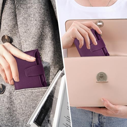 Airkit Small Wallet Women RFID Blocking Vegan Leather Bifold Compact Card Holder for with - image 8