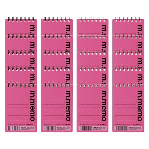 Carnet A7 Maruman M.Memo haut de gamme à feuillets microperforés et spirale double rose