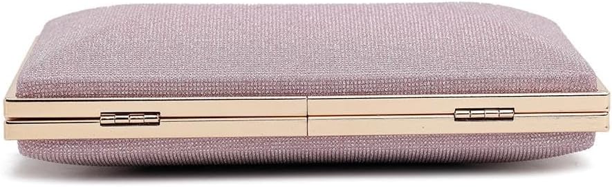Girly HandBags Womens Glitter Hard Case Clutch Bag