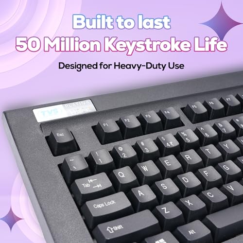 Image of TVS Electronics Platina Wireless Mechanical Keyboard & Mouse Combo | Adujustble Tilt Legs | Laser-Etched Key Caps | Optical Adjustable DPI 1600 | 50M Keystroke | 10M Range | 1-Year Warranty | Black