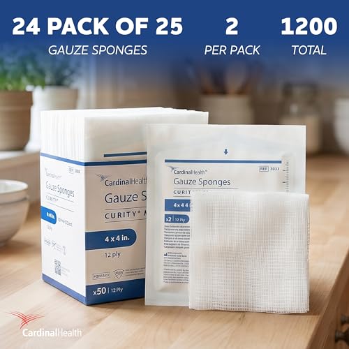 Curity Gasas Esponjas 4” x 4”, 12 capas, Estéril, 3033 (24 cajas de 25) miniatura 3