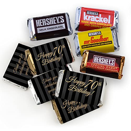 105 Pcs 70Th Birthday Candy Hershey Chocolate Party Favor Supplies (1.75 Lbs - Approximately 105 Pcs) #TOP1