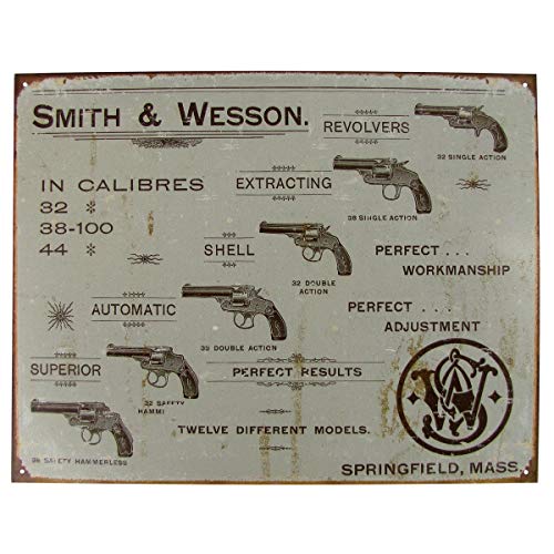 TG,LLC Vintage Style Smith&Wesson Revolver Models Metal Sign US Made