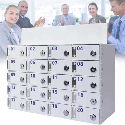 Secure Cell Phone Lock Box - Mobile Phone Storage Cabinet, Wall Organizer with Key Hooks - Perfect for Office, Classroom, and Event Use - Keep Devices Safe & Organized