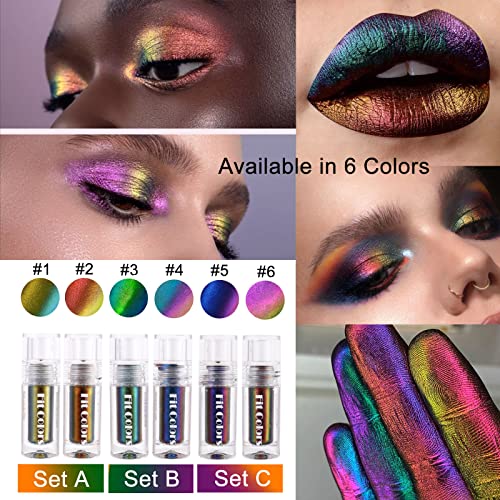 Susikeki Liquid Glitter Eyeshadow,Chameleon Multichrome Metallic Shimmer Eye Shadows For Bold Smokey Makeup Looks,Long Lasting,Quick Drying,Opaque,Sparkling Korean Makeup Kits(#1 & #2) #TOP4