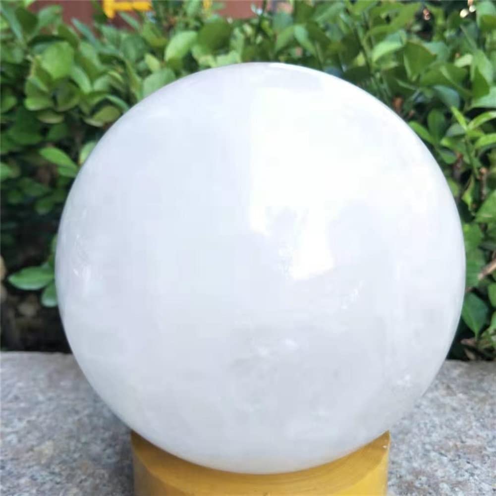 Surowy naturalny kryształ 1 szt. naturalna duża biała kula Fengshui kryształ selenit kamień 120 mm-180 mm do dekoracji odpowiednich kolekcji domowych (kolor: 1 szt. 150 mm)