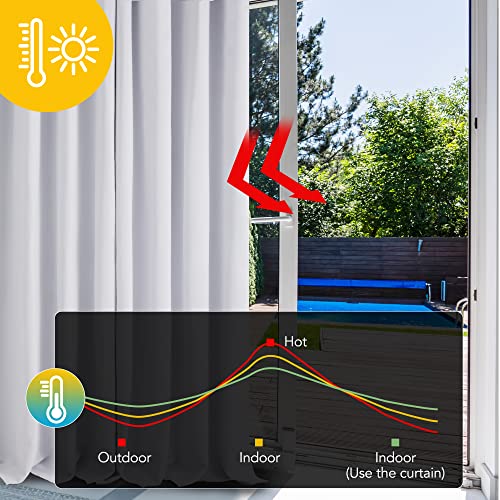 Deconovo Blackout Curtains for Bedroom – Set of 2 42W x 84L Inch Thermal Insulated & Noise Reducing Panels–Home Window Room Darkening Sustainable Grommet Drapes for Living Room and Nursery, Star White - Image 7