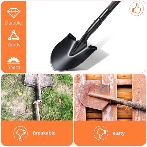 Pala redonda pequeña de metal para jardinería 43.7 pulg miniatura 6