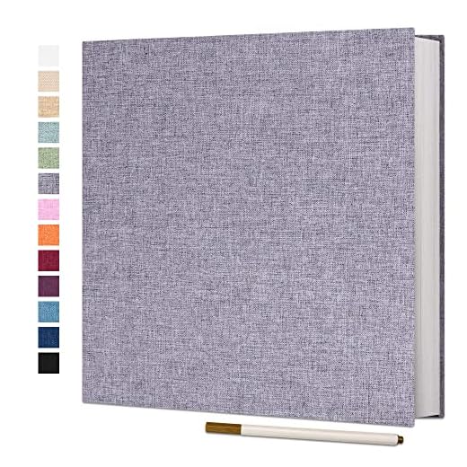 Photo Album Self Adhesive 4x6 5x7 3x5 8.5x11 Scrapbook Magnetic Album DIY Scrap Book Length 11 x Width 10.8 (Inches) with A Metallic Pen