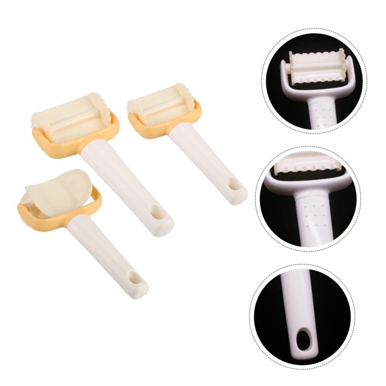Alipis 3 Sets 3 Stück Kunststoff Teig Fondant Kuchen Schneidwerkzeug Crimp Werkzeug Keks Rollenschneider Quadratisches Werkzeug Ausstecher Roller Fondant Roller Kekse Kekse
