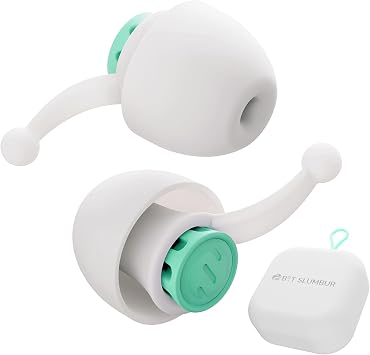 Sleep Ear Plugs Noise Reduction - 28dB Ear Plugs for Sleep Noise Cancelling NRR 16, Fun, 4 Sizes Soft Eartips S/M/L/XL, 15 Seconds Ear Pressure Balance, Airplane Travel, Pate Green