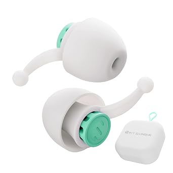 Sleep Ear Plugs Noise Reduction - 28 dB Ear Plugs for Sleeping Noise Cancelling NRR 16, Enjoy, 4 Size Soft Ear Tips S/M/L/XL, 15s Ear Pressure Balance, Airplane Travel, Peyto Green