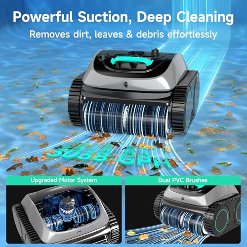 Image of WYBOT C1 Cordless Robotic Pool Vacuum for Inground Pools | 4-in-1 Wall & Waterline Cleaning Above Ground Pool Cleaner Up to 1,614sq.ft, 150mins Smart Navigation, App Support