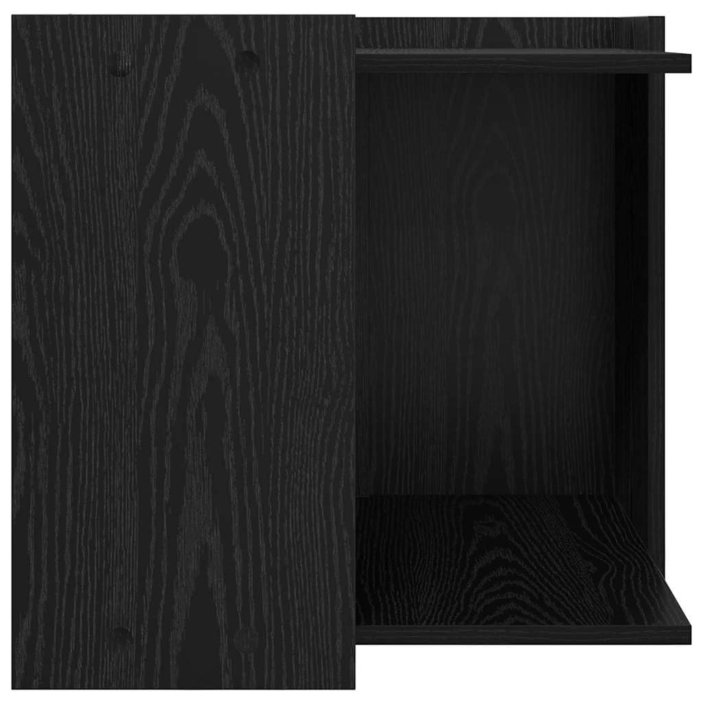 Katzenstreu Box Umzäunung Schwarz Eichen-Optik aus Holzwerkstoff 53 x 53 x 51 cm, Katzentoilette für Innenbereich, langlebig, modernes Wohnambiente