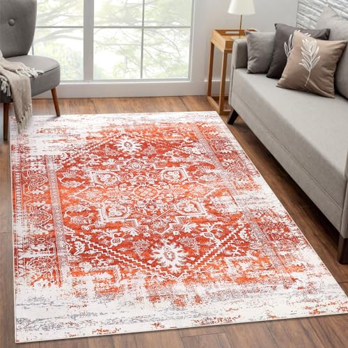 LuxFocus Teppich für den Innenbereich, Weicher Niedriger Flor Großer Teppich mit Traditionellem...