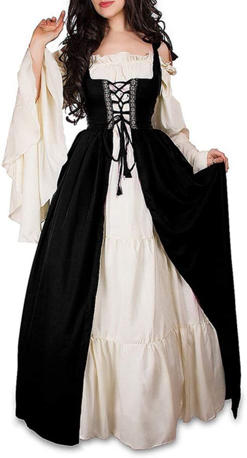 Guiran Womens Retro Renaissance Medieval Costume Dresses Fancy Evening Dress