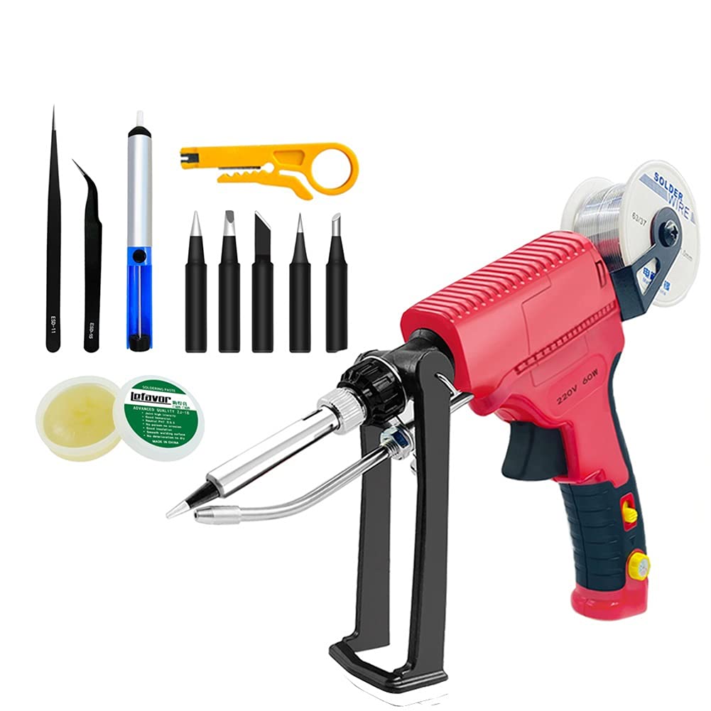 Kit de fer à souder électrique Pistolet de soudure manuel de fer à souder électrique 60W, chauffage interne Envoyez automatiquement un pistolet à l'étain, outil de réparation de soudage à souder, Outi
