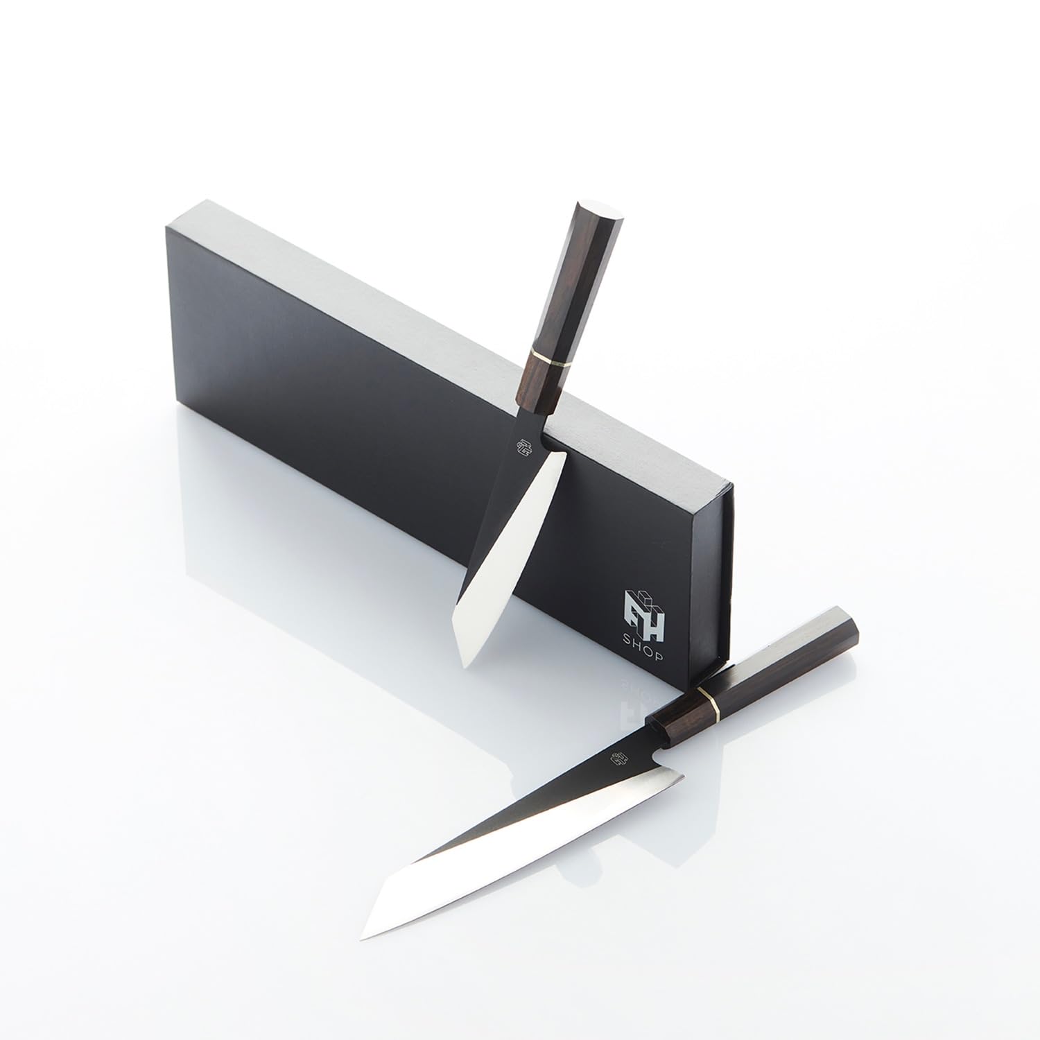 Frank Haasnoot Cuchillos de Chef | Juego de Cuchillos Japoneses | 22 y 16 cm | Mejor Cuchillo Santoku | Cuchillo de Cocina Profesional & Cuchillo para Pelar | Estuche de Cuchillos| Acero Inoxidable