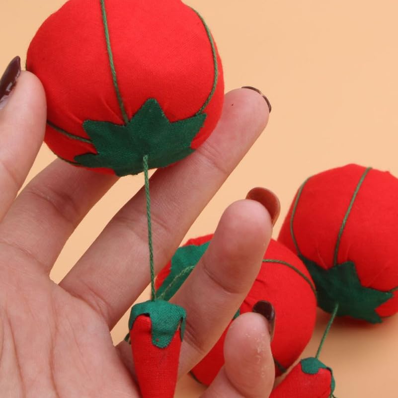 IWOWHERO 40pcs Tomato Shaped Pin Cushion Cute DIY Sewing Tool for Embroidery Present for Beginners Craft Enthusiasts and Mothers