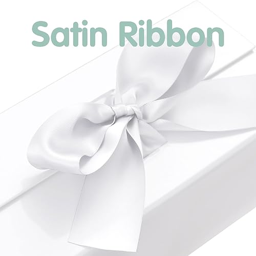 Miniatura 4 de HAPPY POTATO Caja de regalo con cinta de 9 x 6.5 x 3.8 pulgadas, caja de regalo blanca con tapa, caja de propuesta de dama de honor, caja de regalo