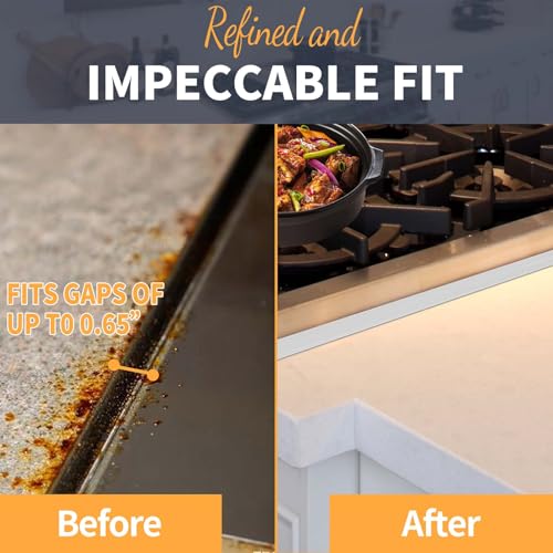 Image of Upgrade 316 Stainless Steel Stove Gap Covers, 2 Pack Stove Gap Filler ALMCALS Stove Gap Guards Range Trim Kit Heat Resistant Oven Gap Filler Between Stovetop and Counter
