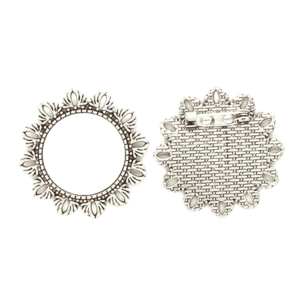 Broche de plata con flor medium: solapa elegante y sin daños en el festival 4