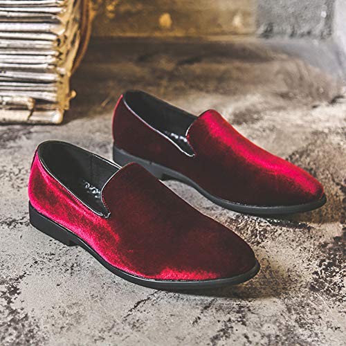 Image of FLQL Men's Luxury Penny Loafer Slip-On Velvet Shoes Party Dancing Shoes Suede Wedding Shoes Plus Size 7-13
