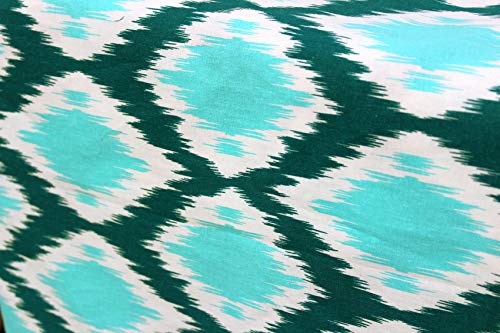 Image of AURAVE Cotton 144 TC Printed Bolster Cover with Drawstring Closure, Set of 2, Soft Breathable Durable Machine Washable for Sofa Bed & Home Decor, 15 inchx30 inch, Aqua | Cover Only